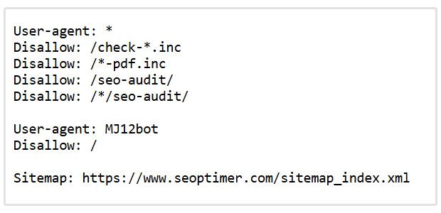 SEOptimer robots.txt file